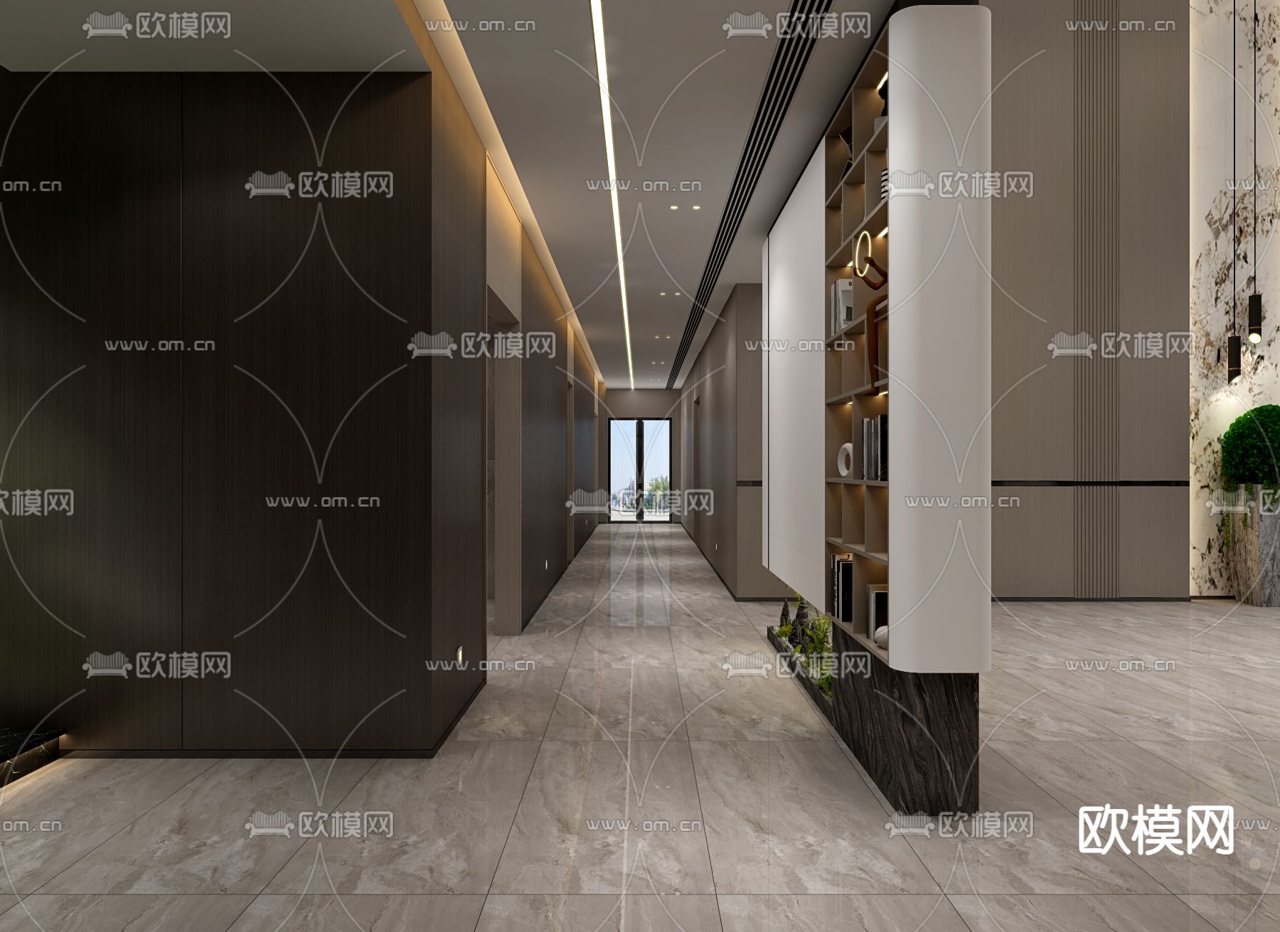 办公室前厅 过道 楼梯间免费3d模型下载（渲染图3）
