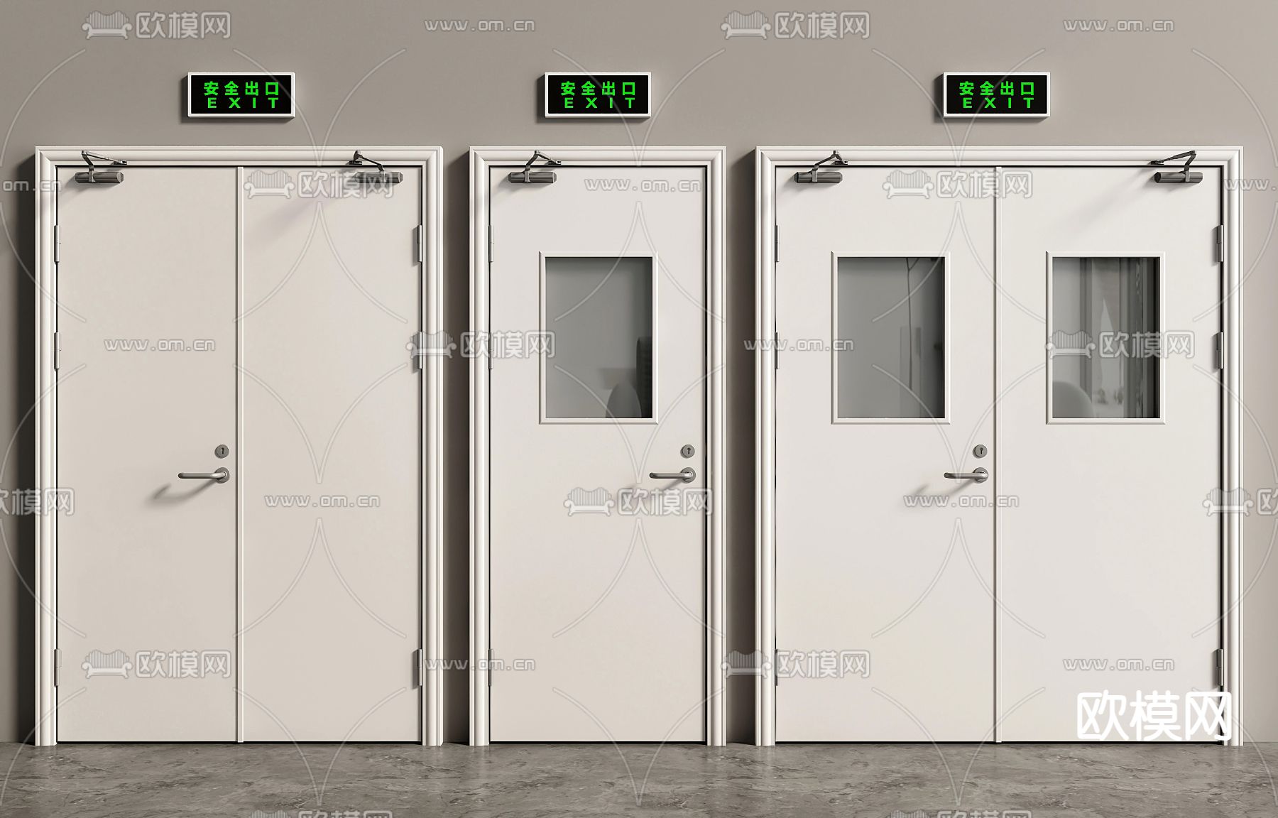 消防门 防火门su模型下载（渲染图2）