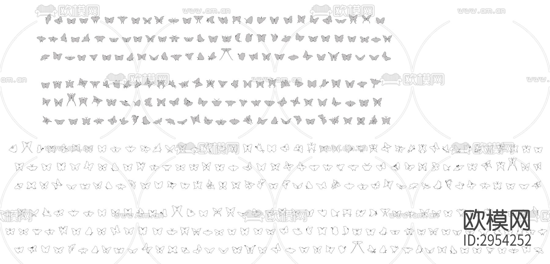 蝴蝶cad图库下载