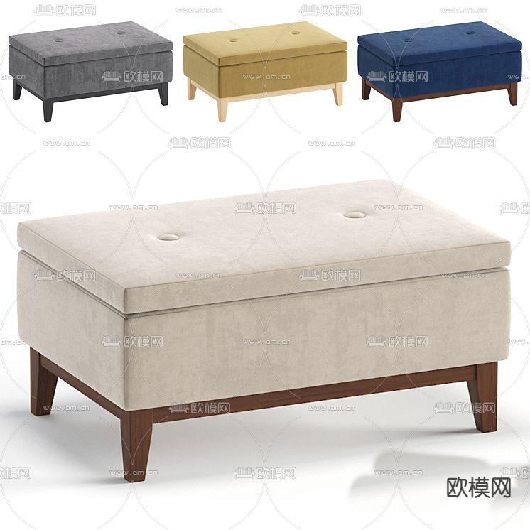 脚踏 沙发凳免费3d模型下载