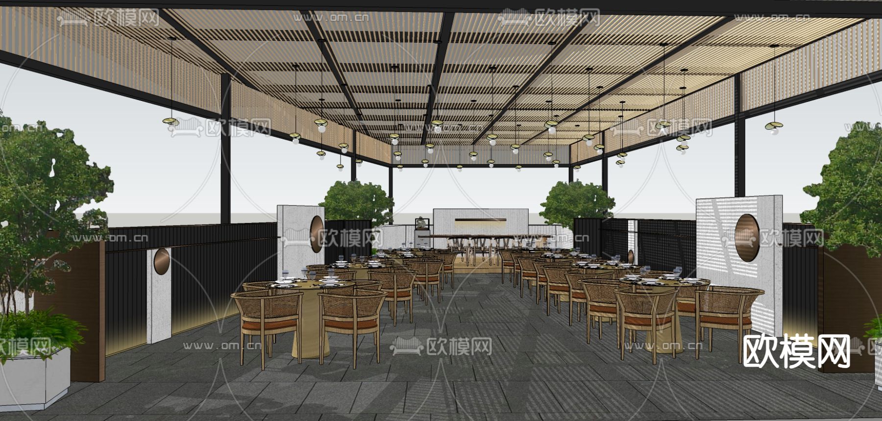 餐厅su模型下载