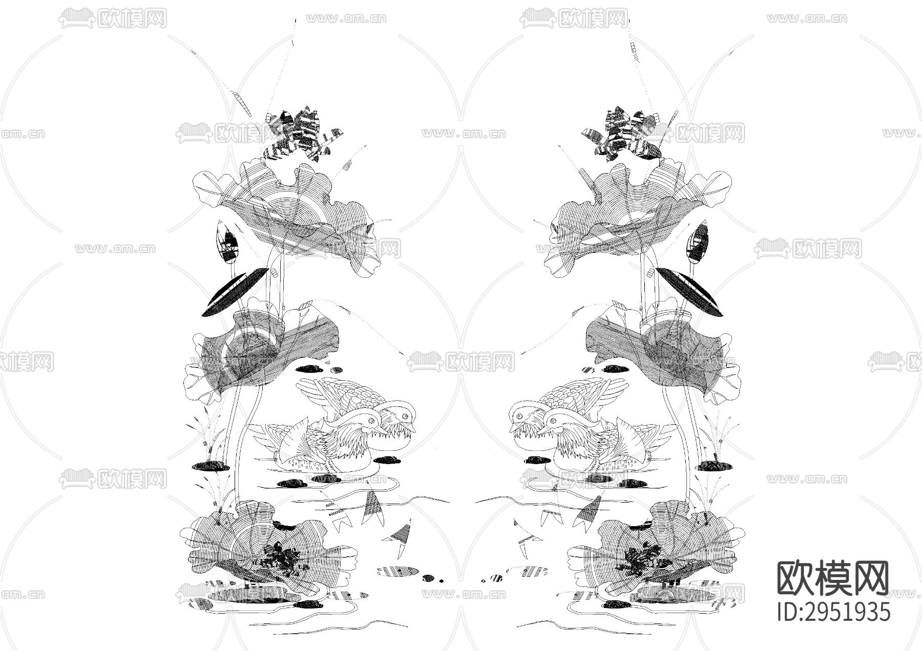 荷花cad图库下载（渲染图4）