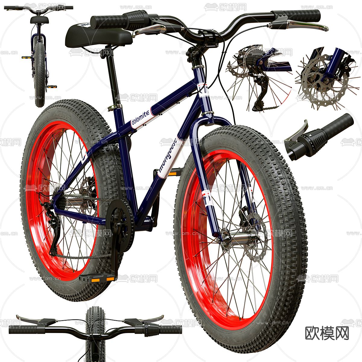 山地自行车 大轮山地车 单车3d模型下载