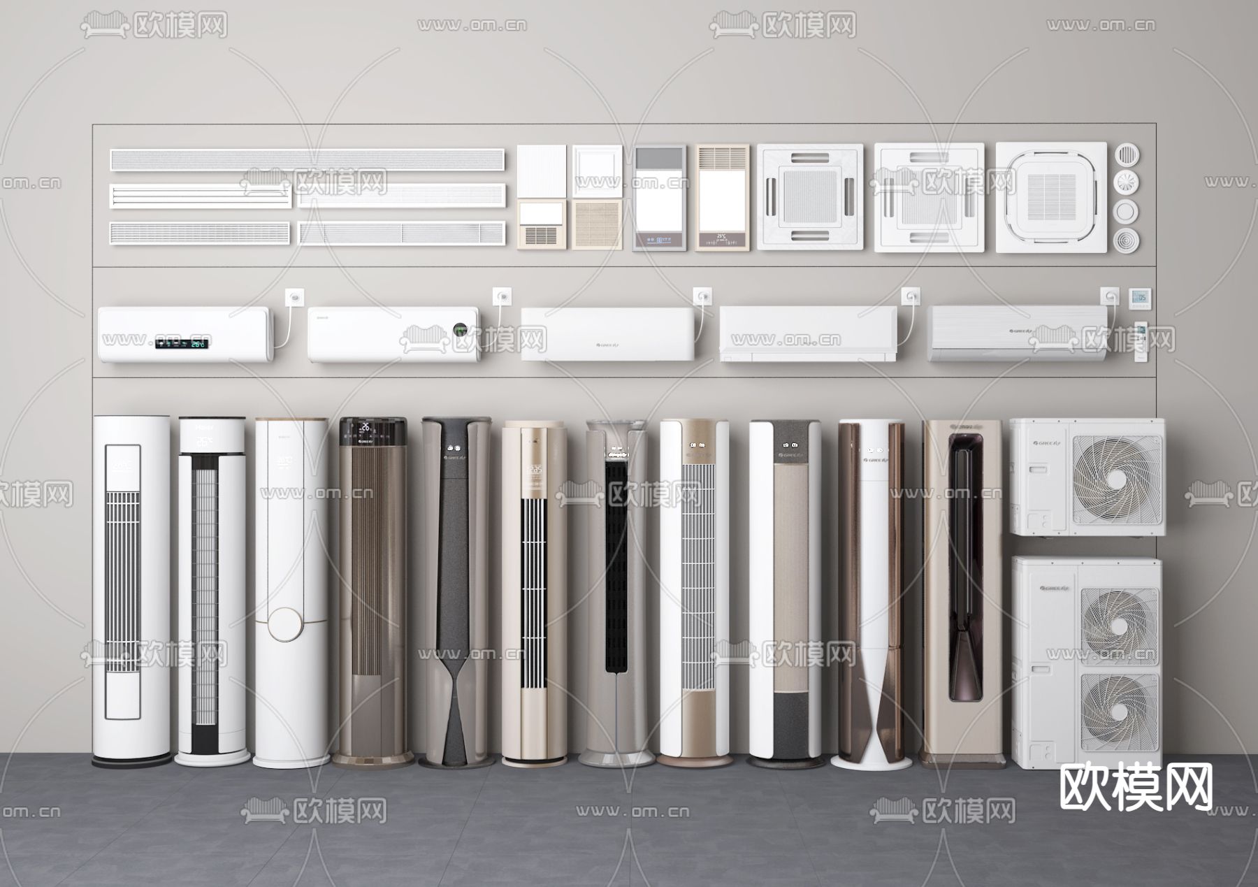 空调出风口 浴霸 立式空调 排风口3d模型下载