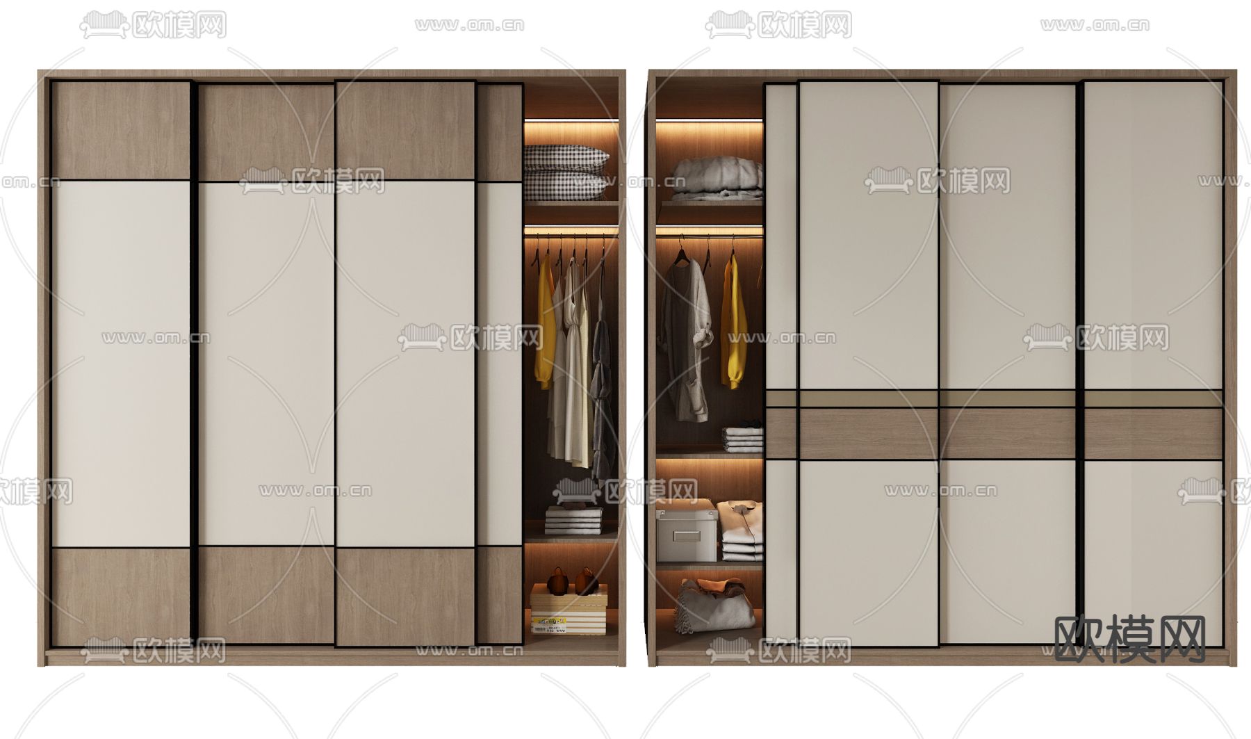 侘寂衣柜 衣橱3d模型下载