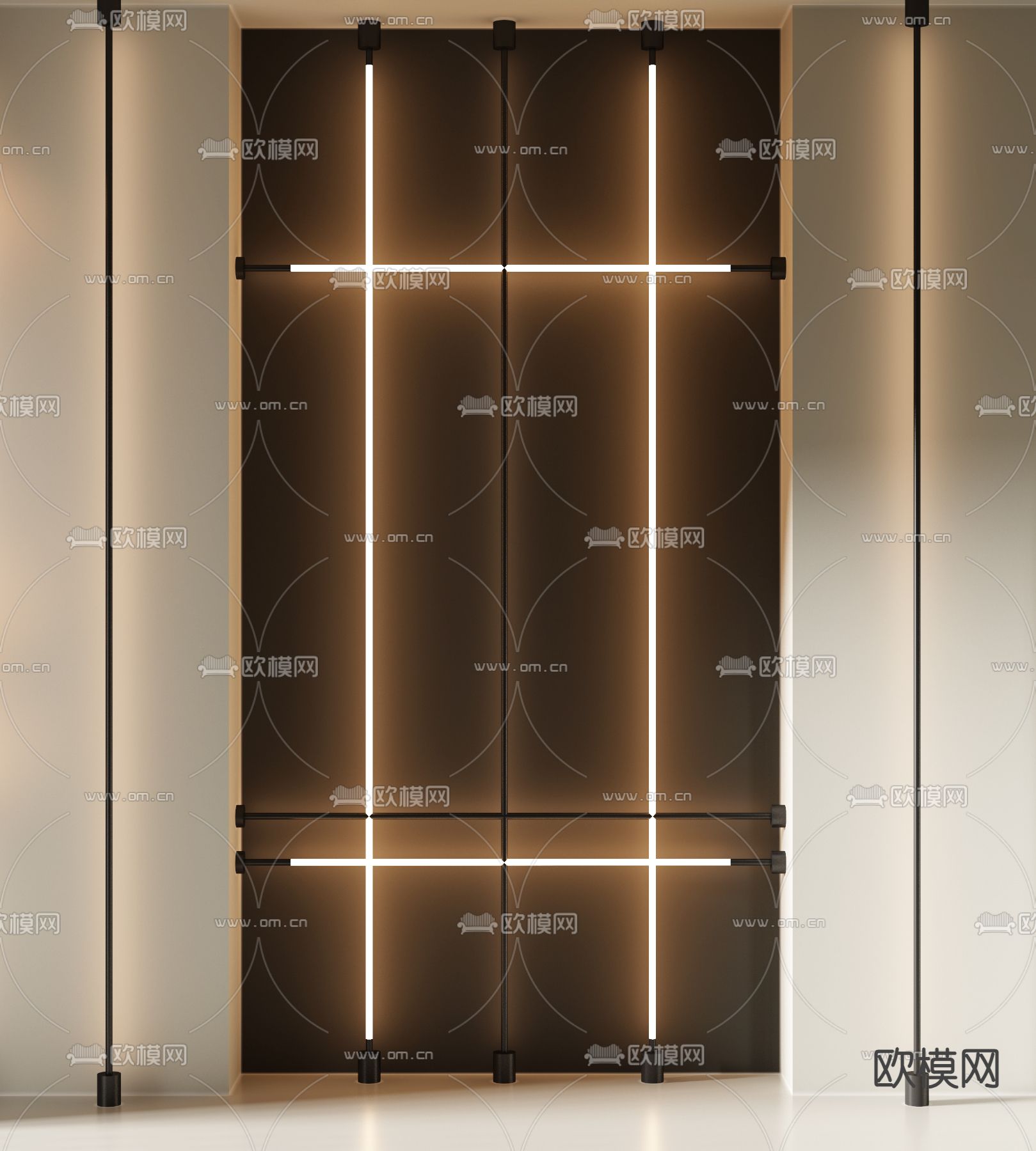 线形灯 天际线灯 钢线灯 钢带灯3d模型下载