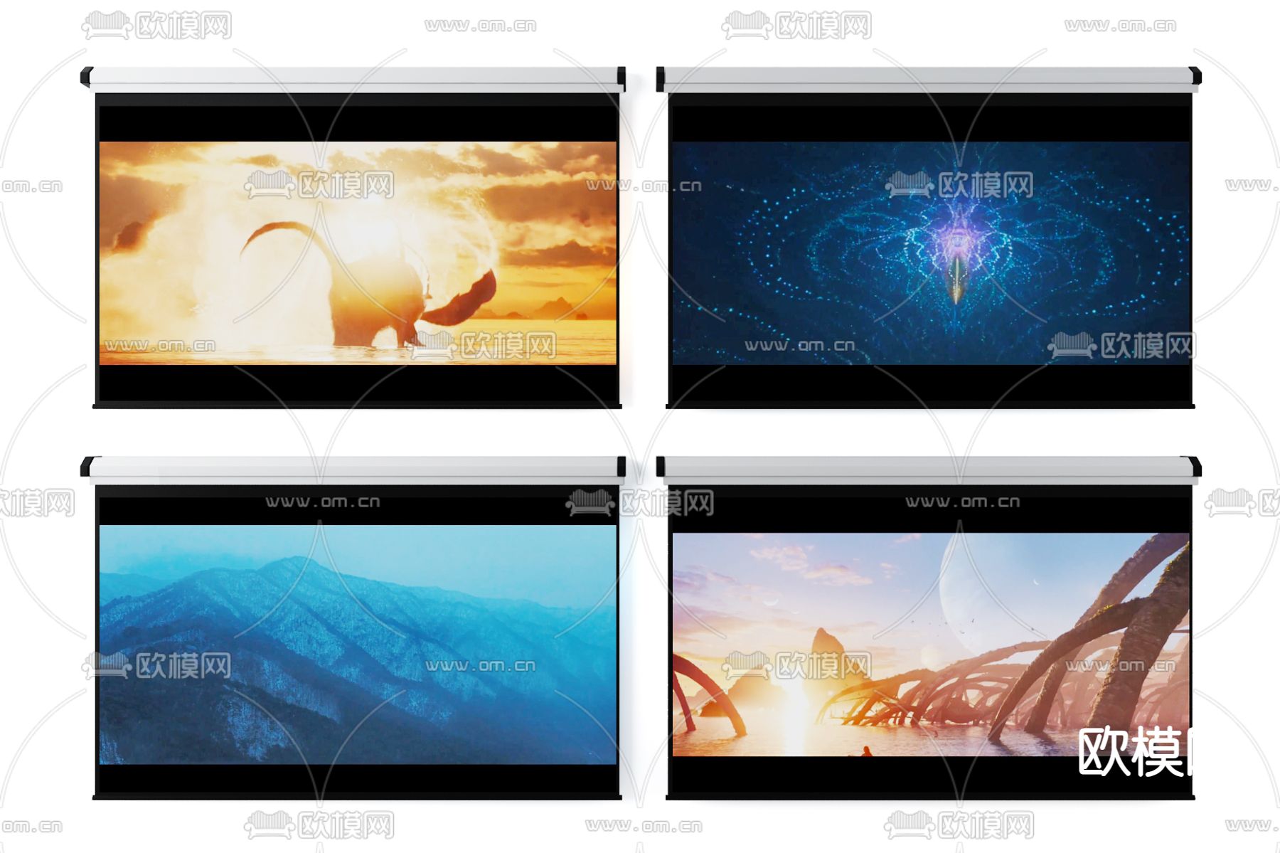 投影幕布3d模型下载