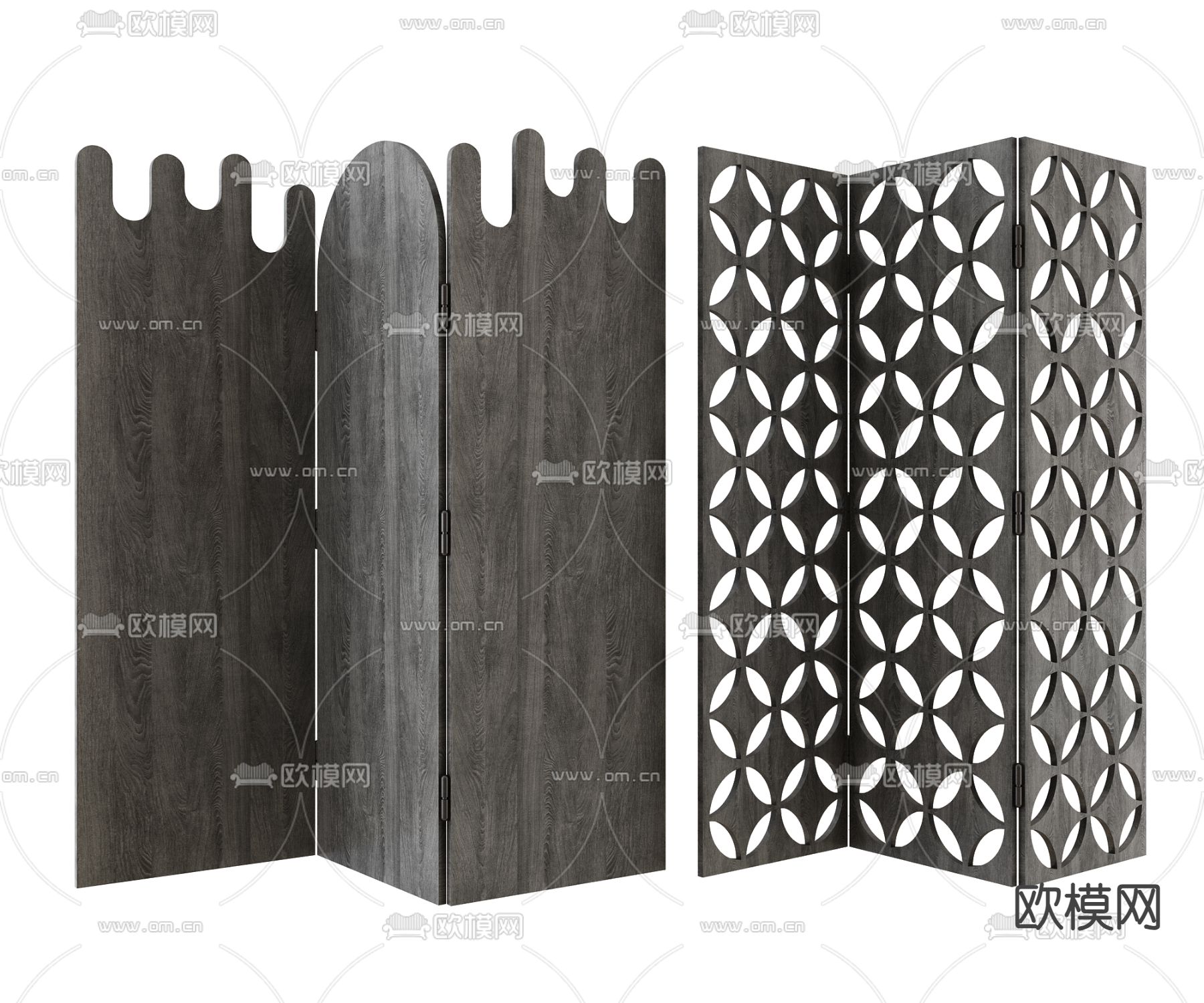 侘寂屏风 隔断3d模型下载