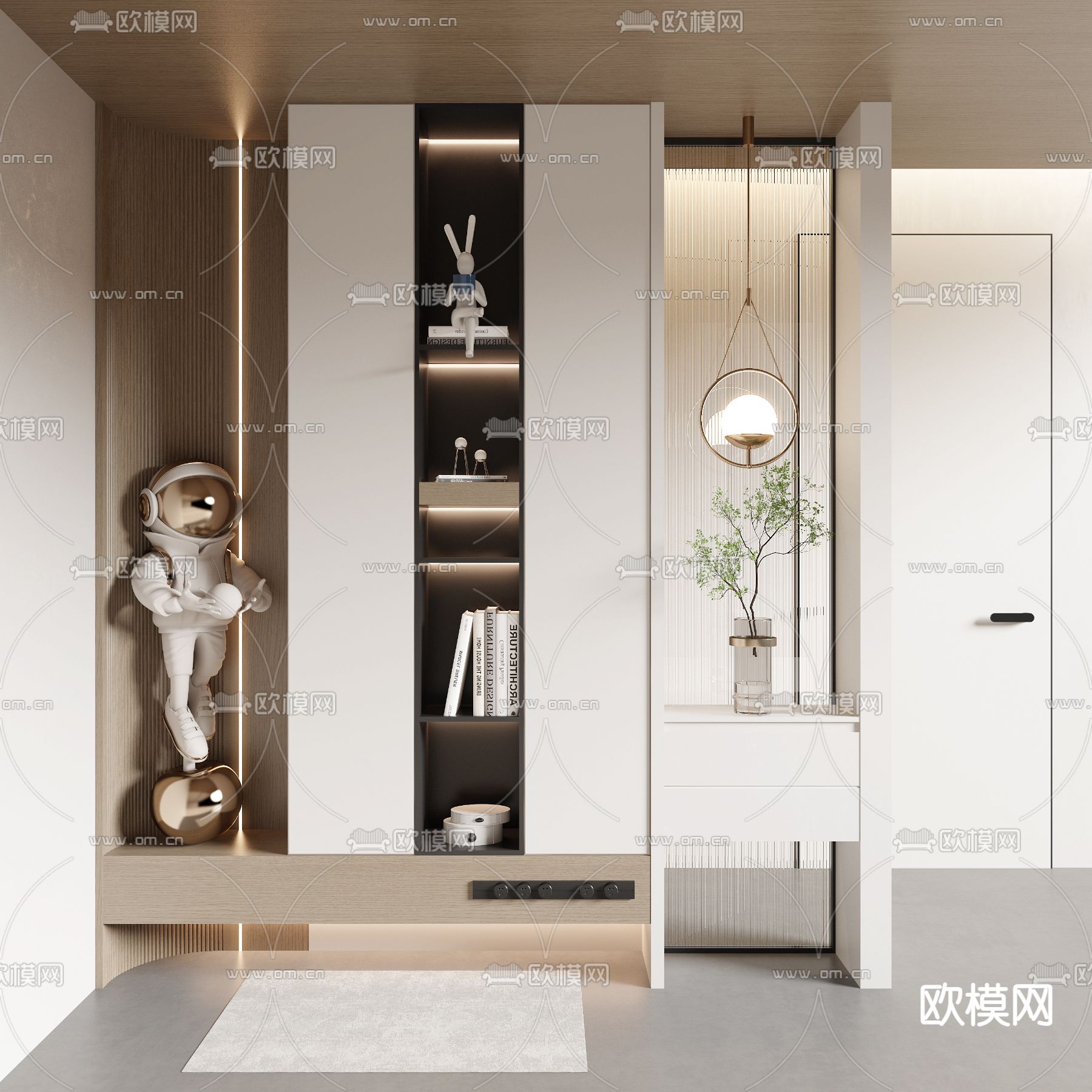 玄关鞋柜 隔断3d模型下载