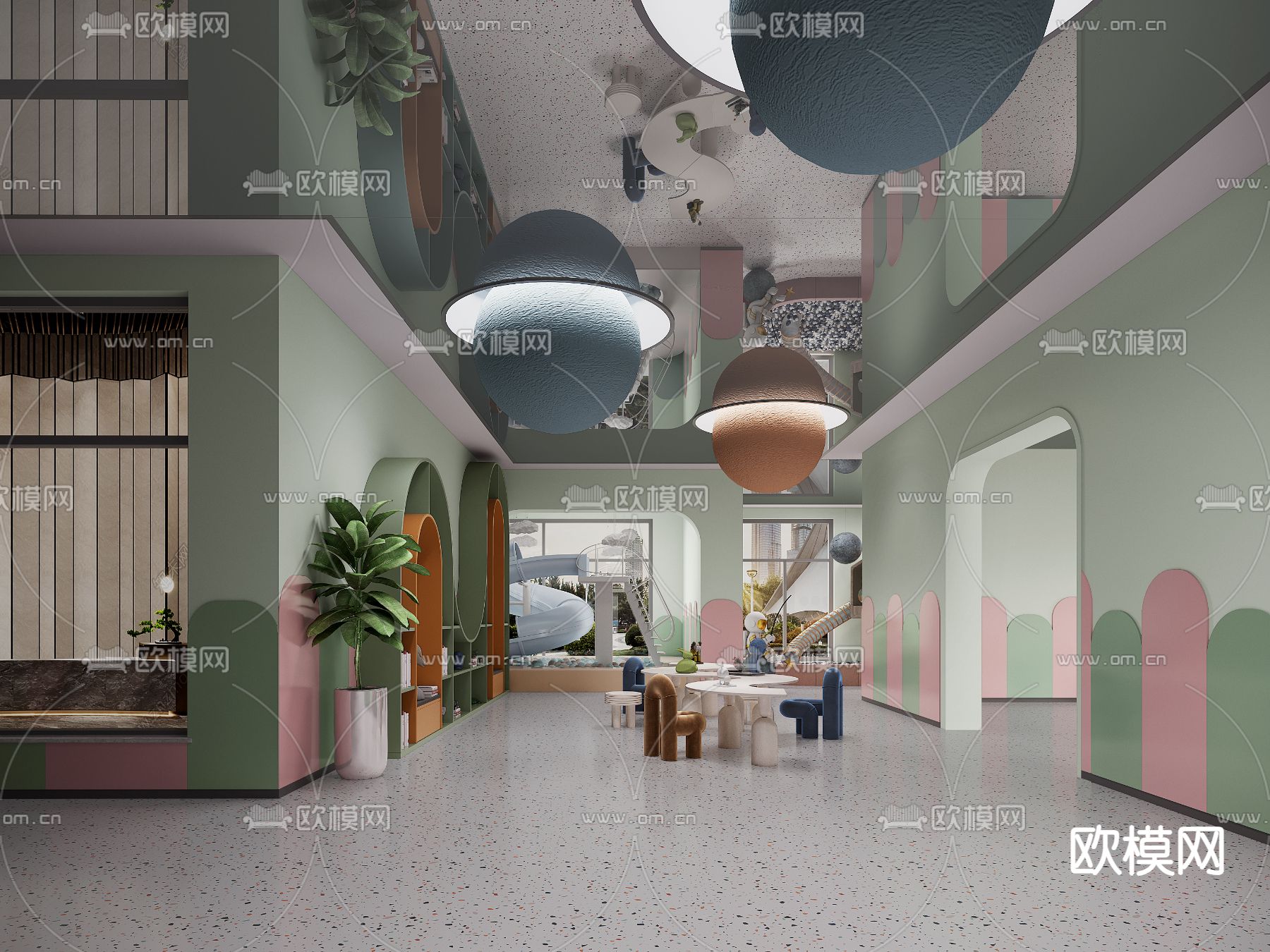 儿童游乐区 游戏空间3d模型下载