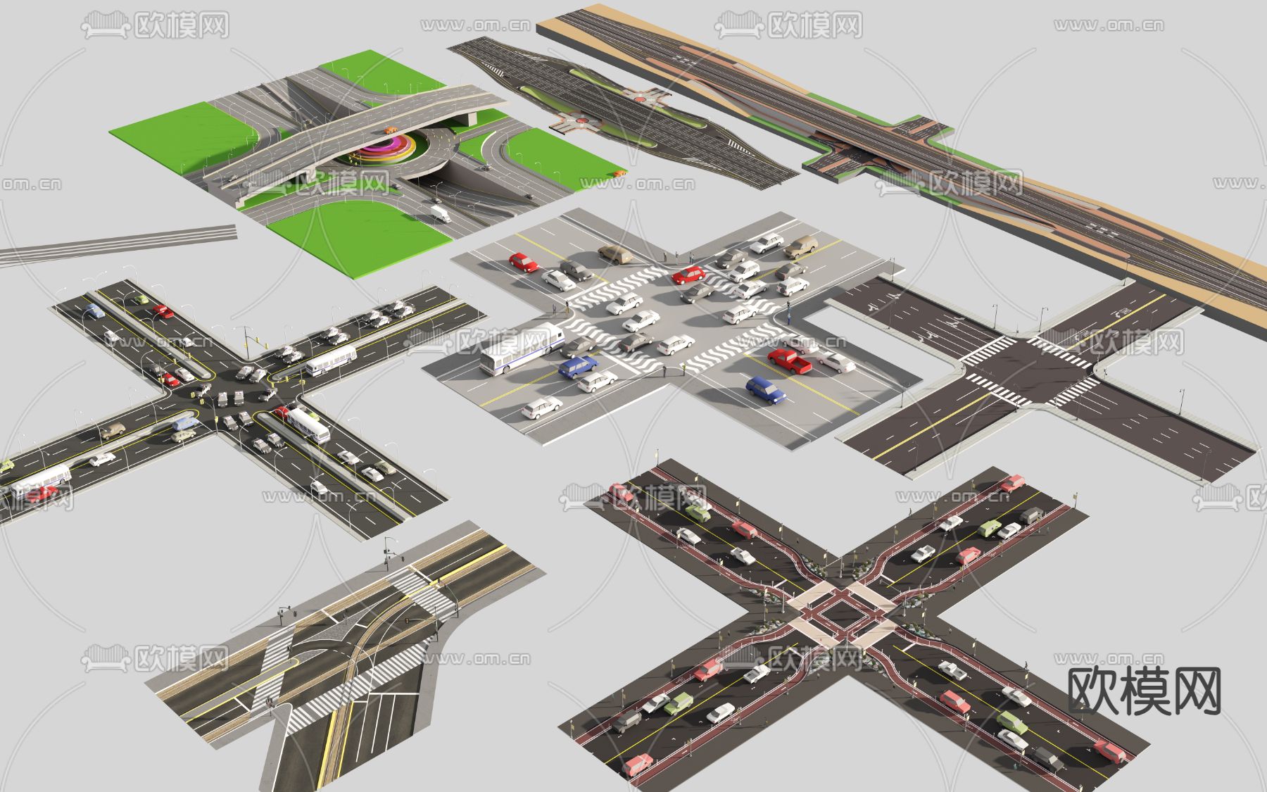 桥梁 立交桥 道路3d模型下载