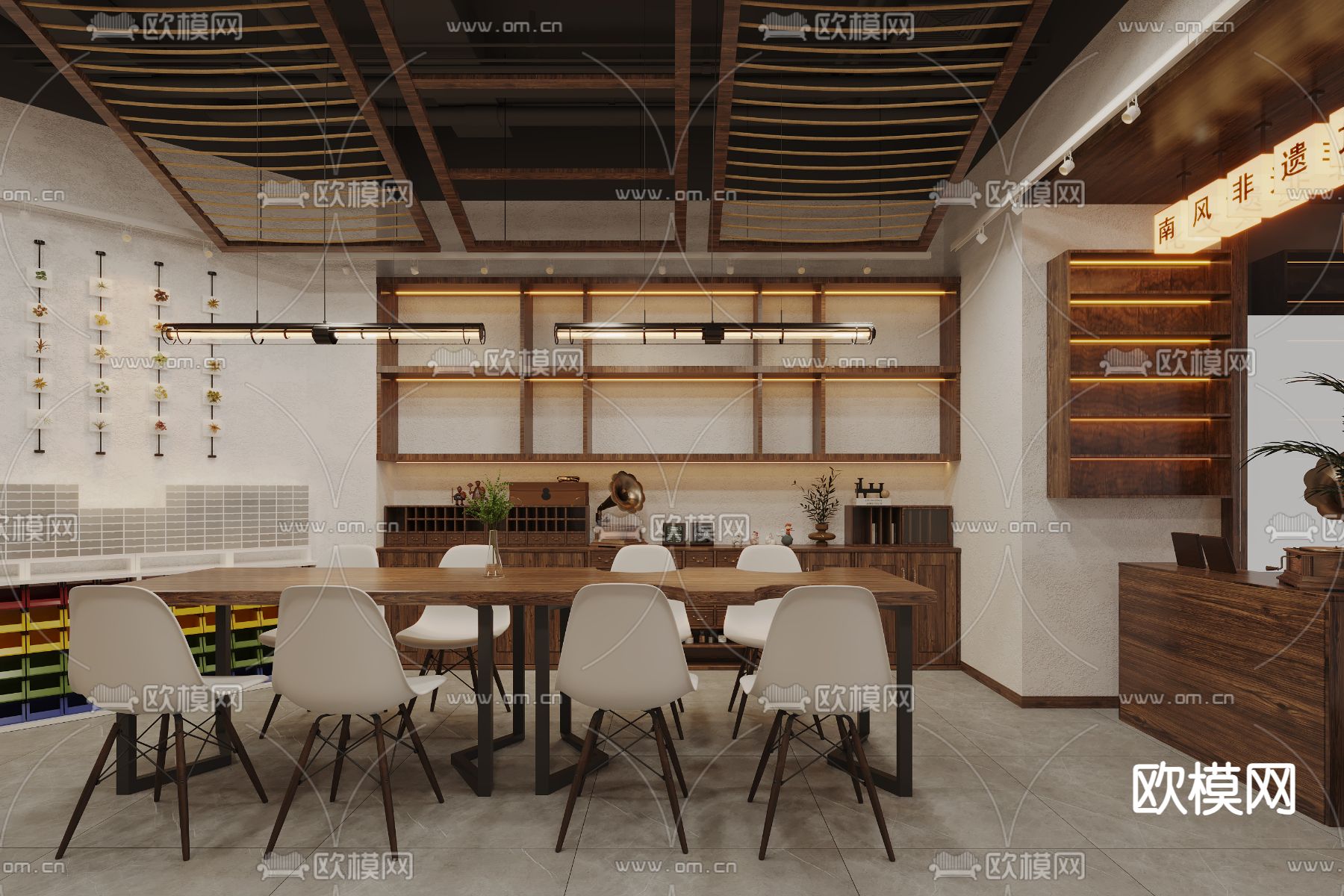 中古风手作店 扎染店3d模型下载（渲染图3）