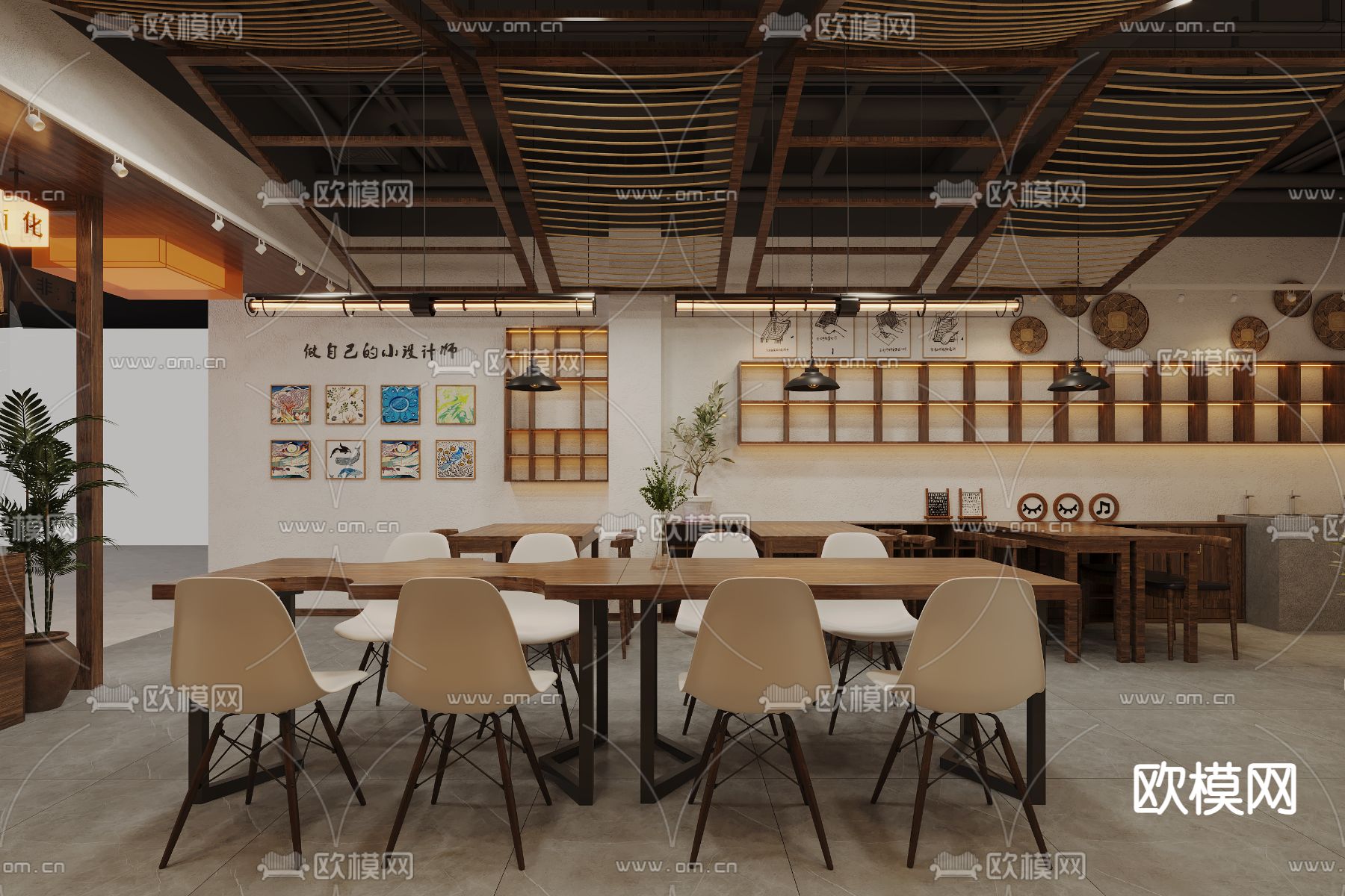 中古风手作店 扎染店3d模型下载（渲染图2）