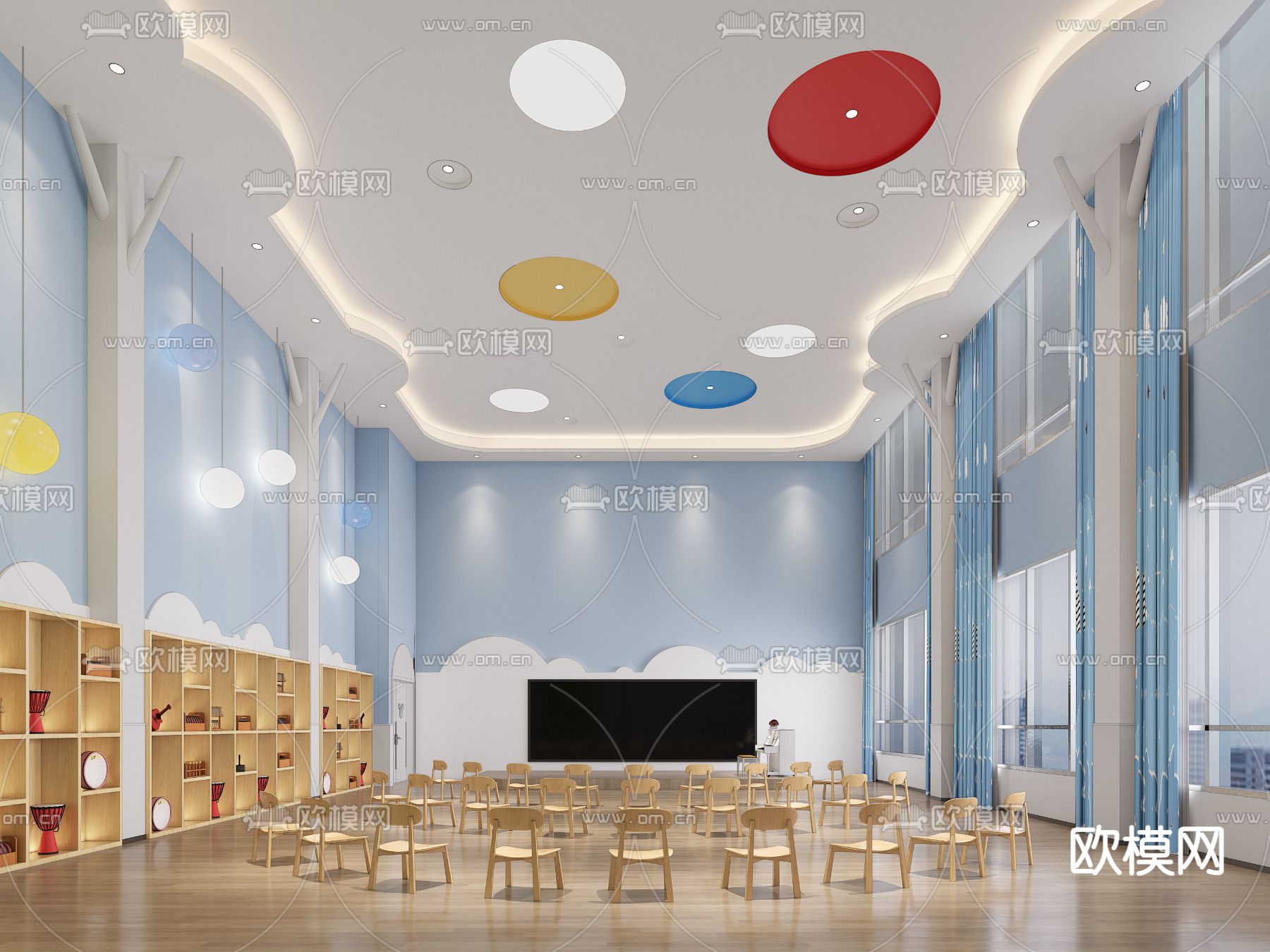 幼儿园教室3d模型下载