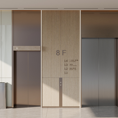  现代电梯间su模型 