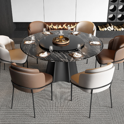  Minotti 餐桌椅su模型 