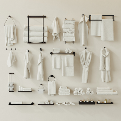  毛巾 浴袍su模型 