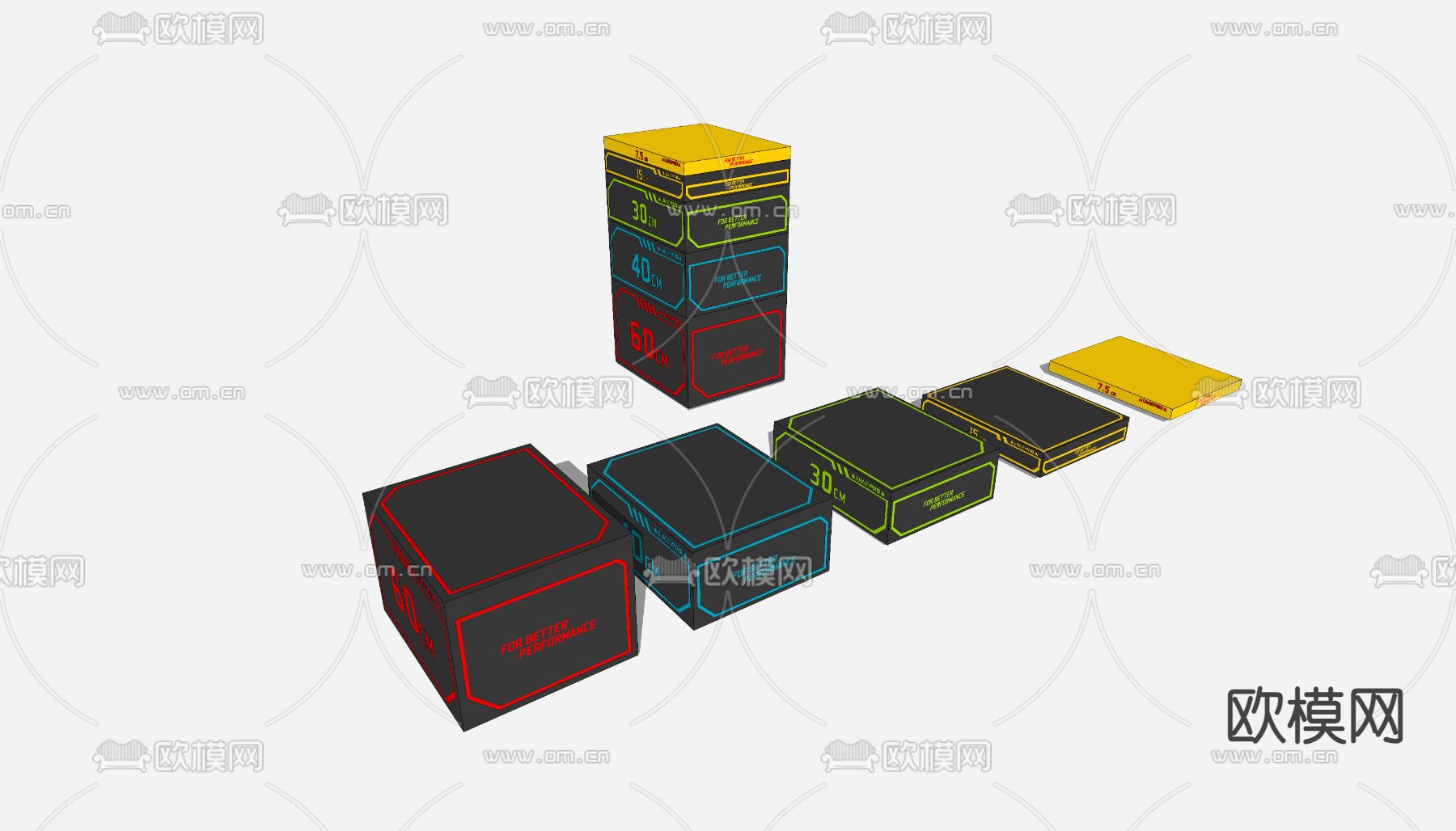 健身器材 跳箱su模型下载（渲染图2）