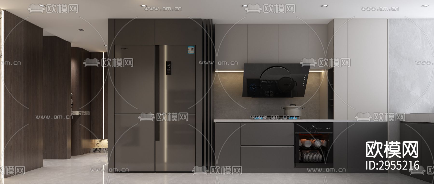 现代平层效果图下载（渲染图4）