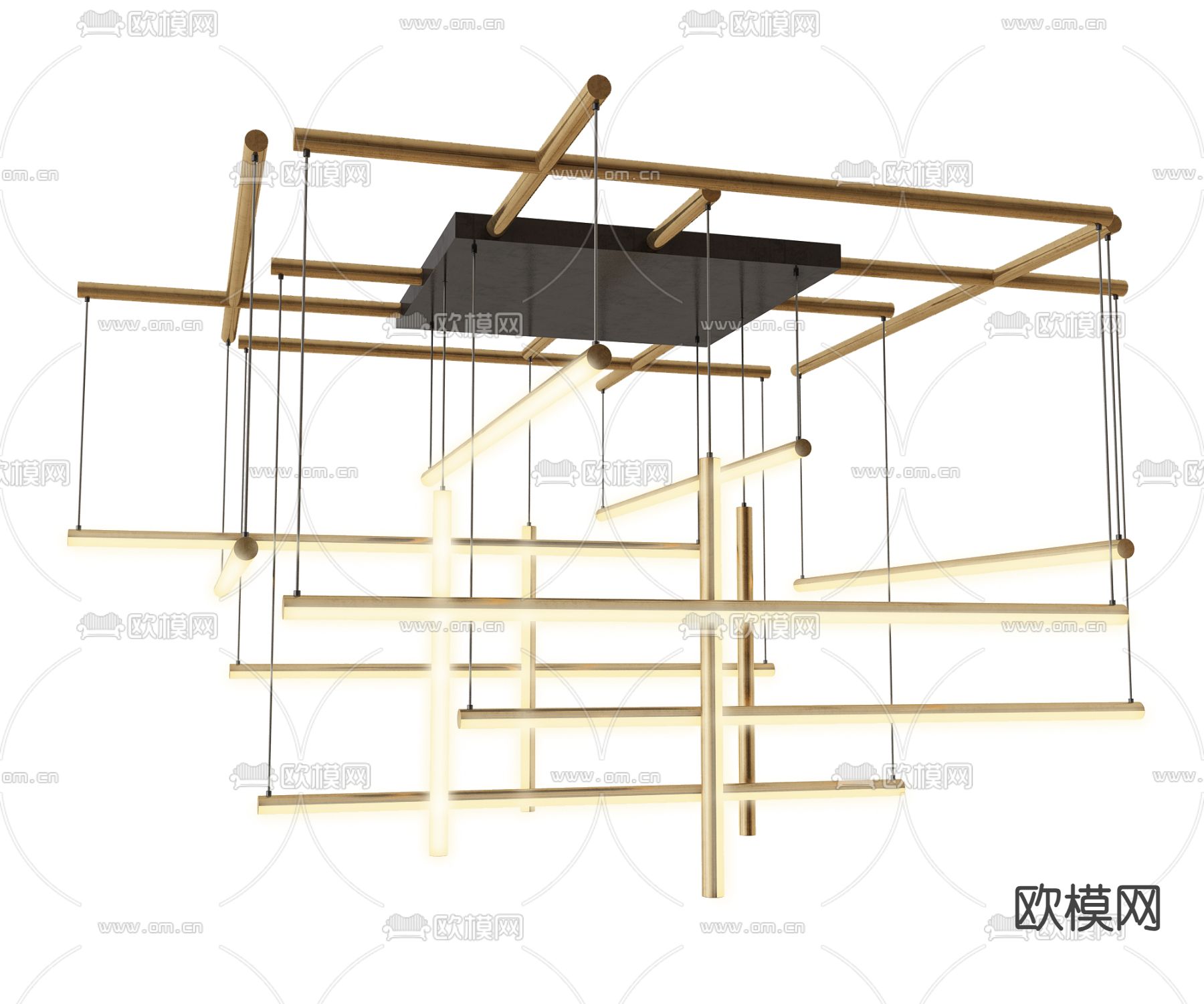 矩阵吊灯 大堂灯 装饰灯3d模型下载