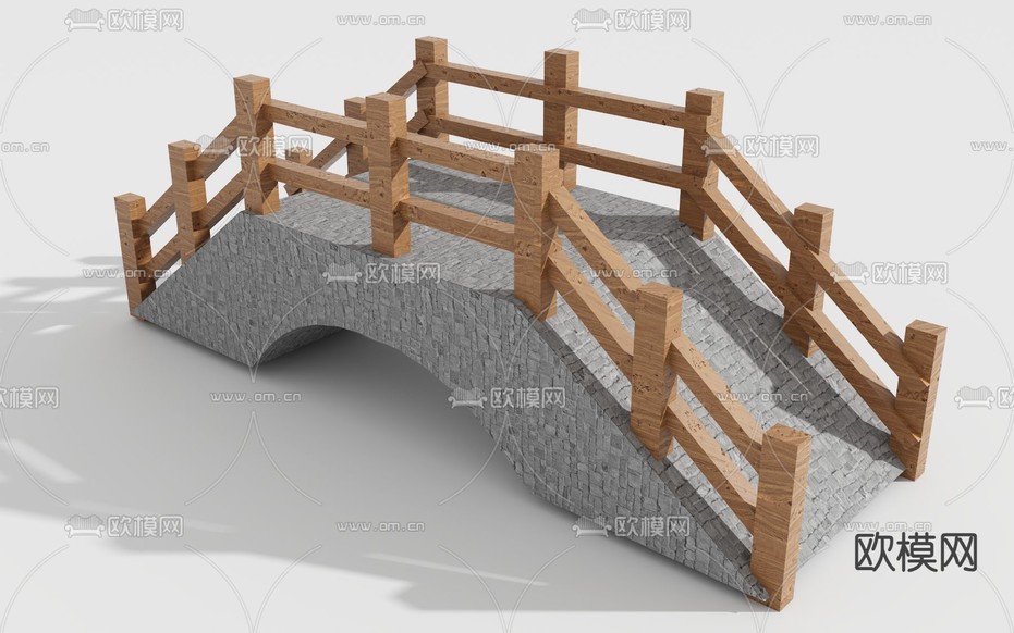 新中式拱桥 景观桥 石桥免费3d模型下载
