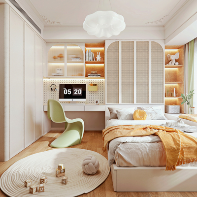  北欧榻榻米儿童房su模型 