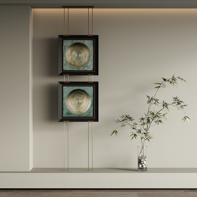 侘寂风装饰画 抽象画 挂画su模型