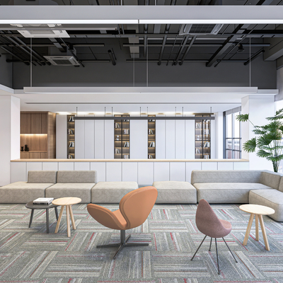  现代公司休息区su模型 