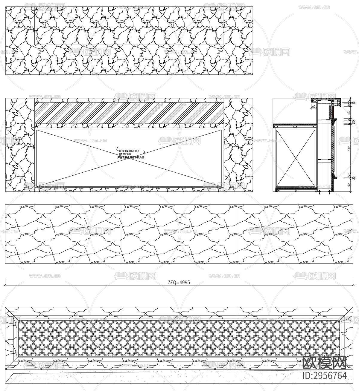 服务台接待台总台详图设计素材cad图库下载（渲染图8）