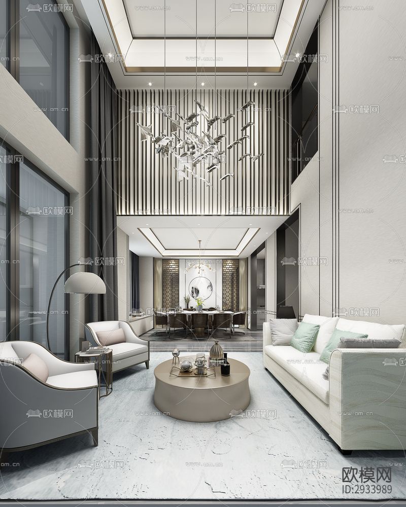 新中式别墅效果图下载（渲染图11）