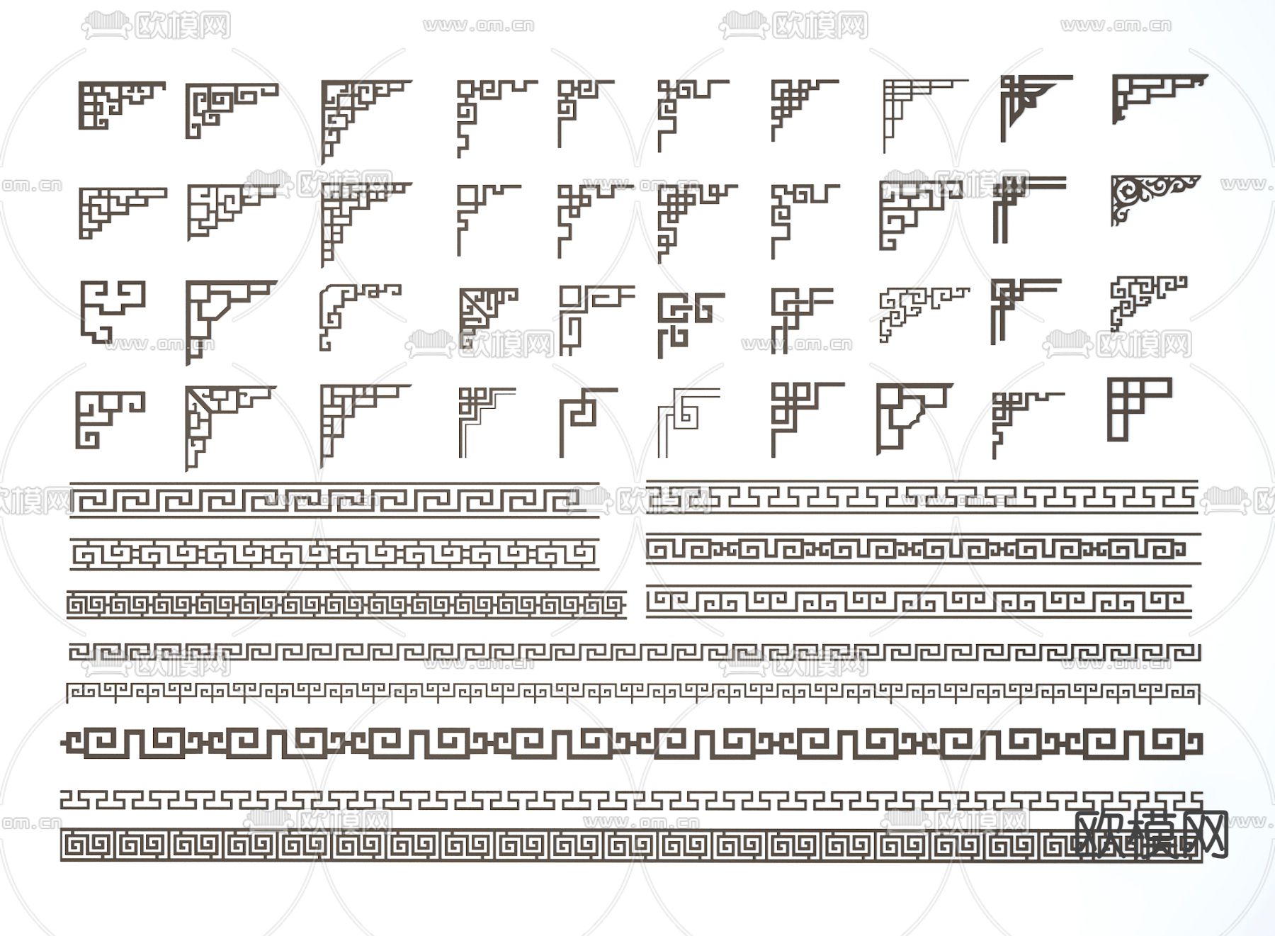 中式线条 角线su模型下载（渲染图1）