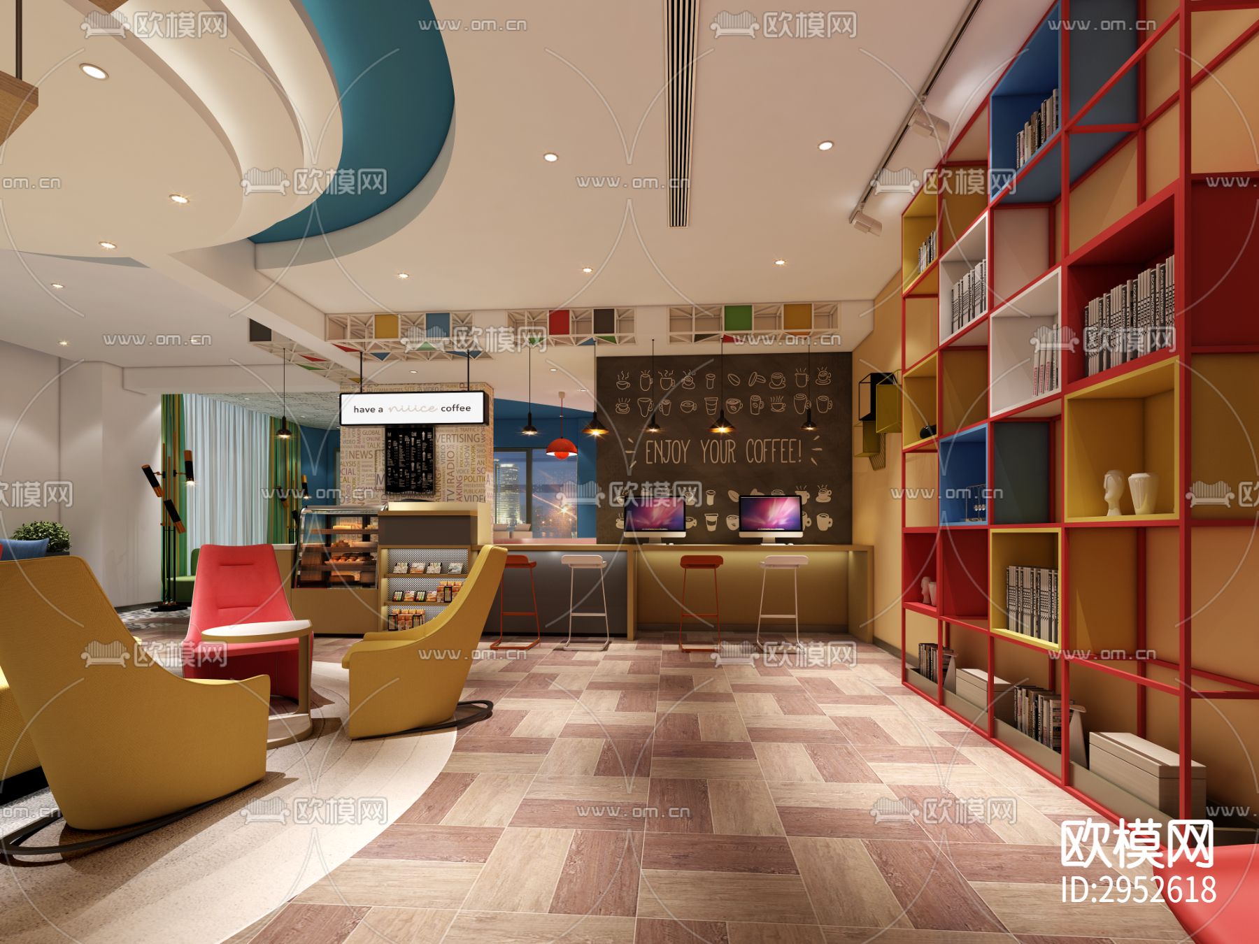 现代连锁酒店效果图下载（渲染图1）