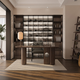 中式书房su模型