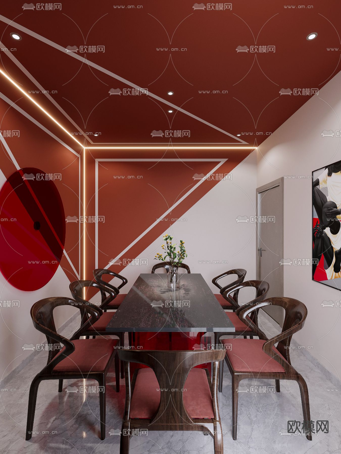 剧本杀包间3d模型下载（渲染图2）