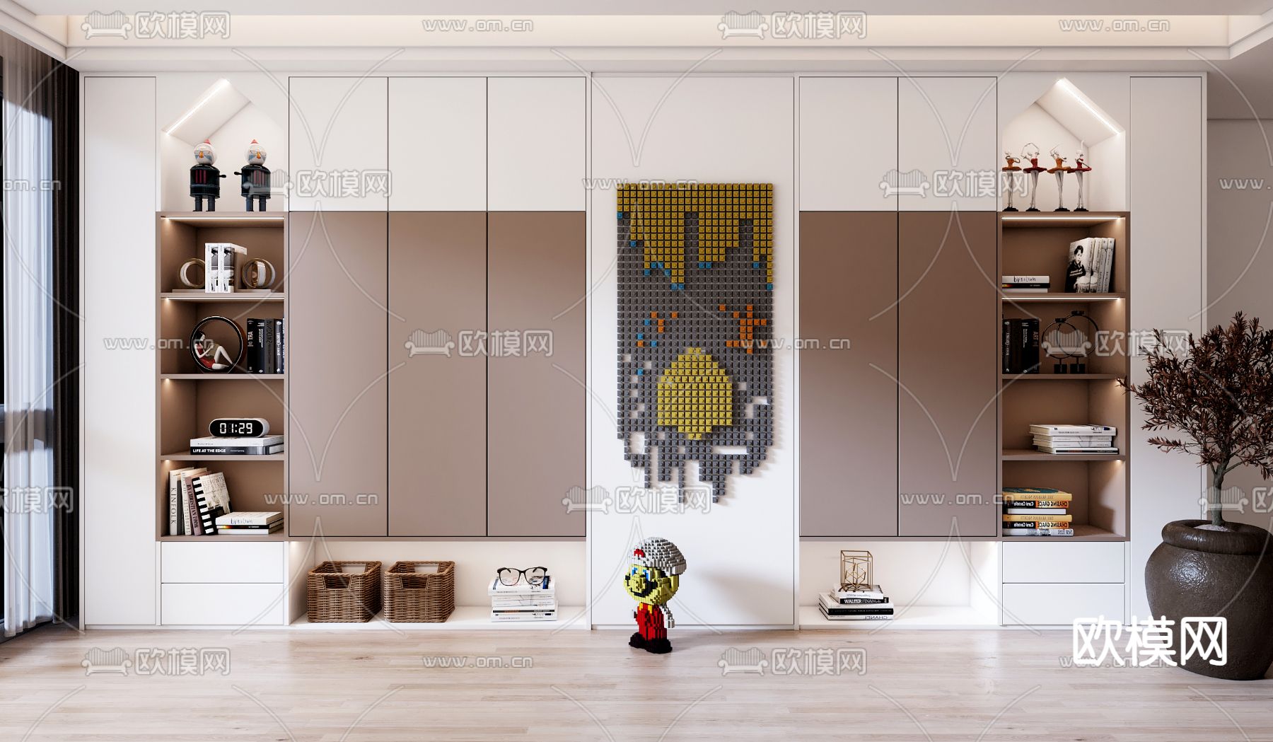 儿童书柜3d模型下载