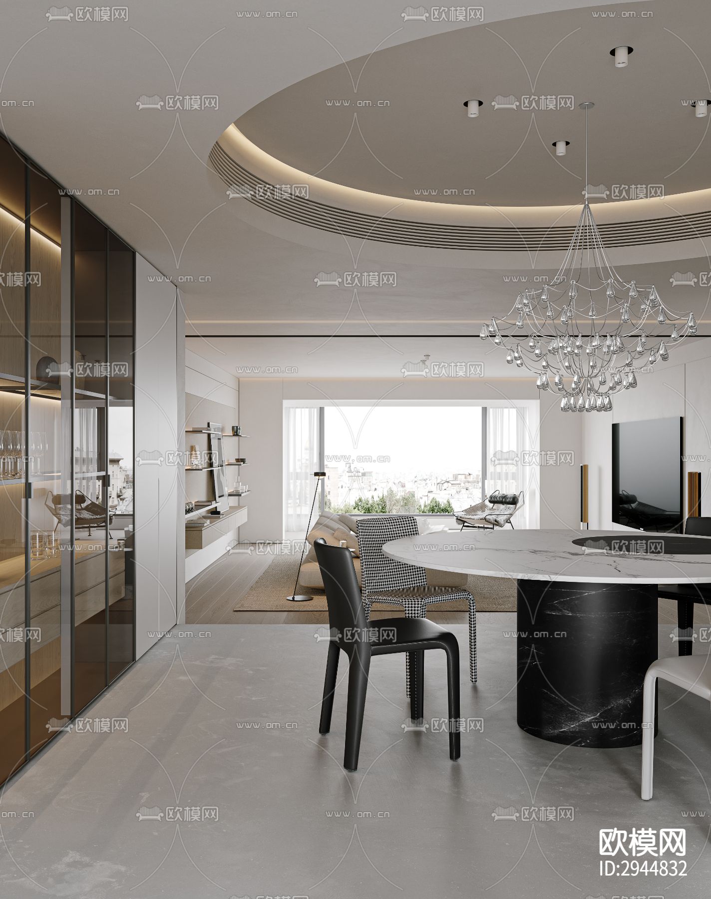 奶油风极简平层效果图下载（渲染图19）