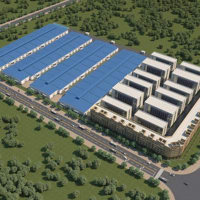  厂房鸟瞰su模型 