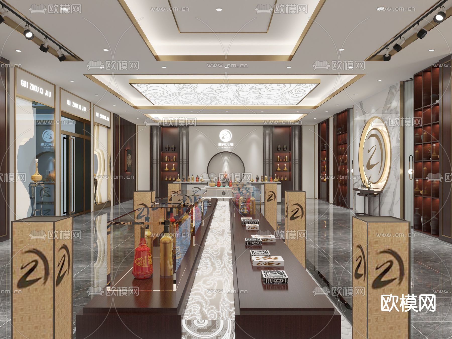 白酒专卖店3d模型下载（渲染图3）