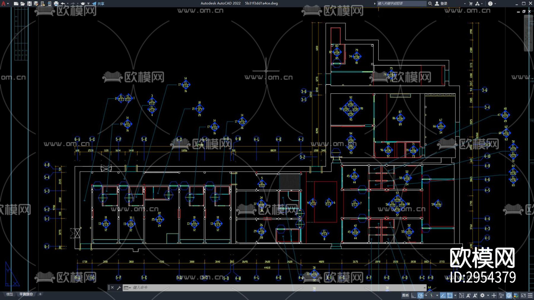 酒店客房 酒店空间布局 客房 标间 大床房 酒店cad施工图下载（渲染图5）