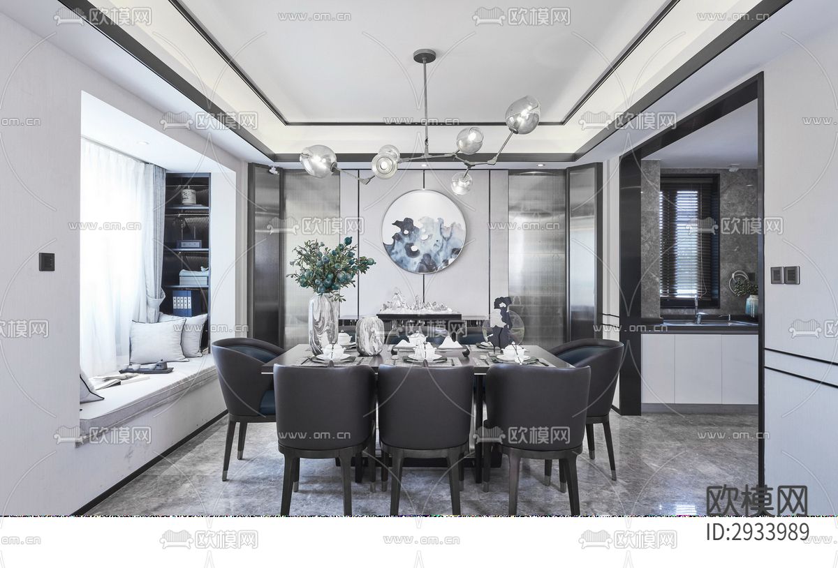 新中式别墅效果图下载（渲染图5）