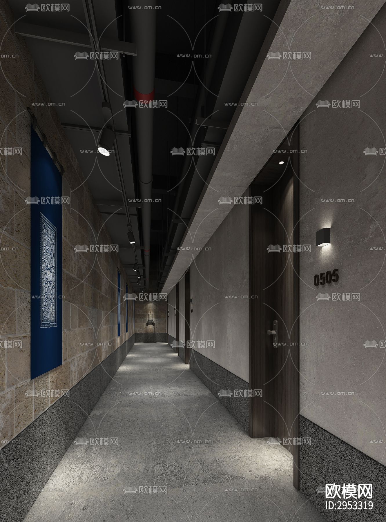 新中式温泉酒店效果图下载（渲染图2）