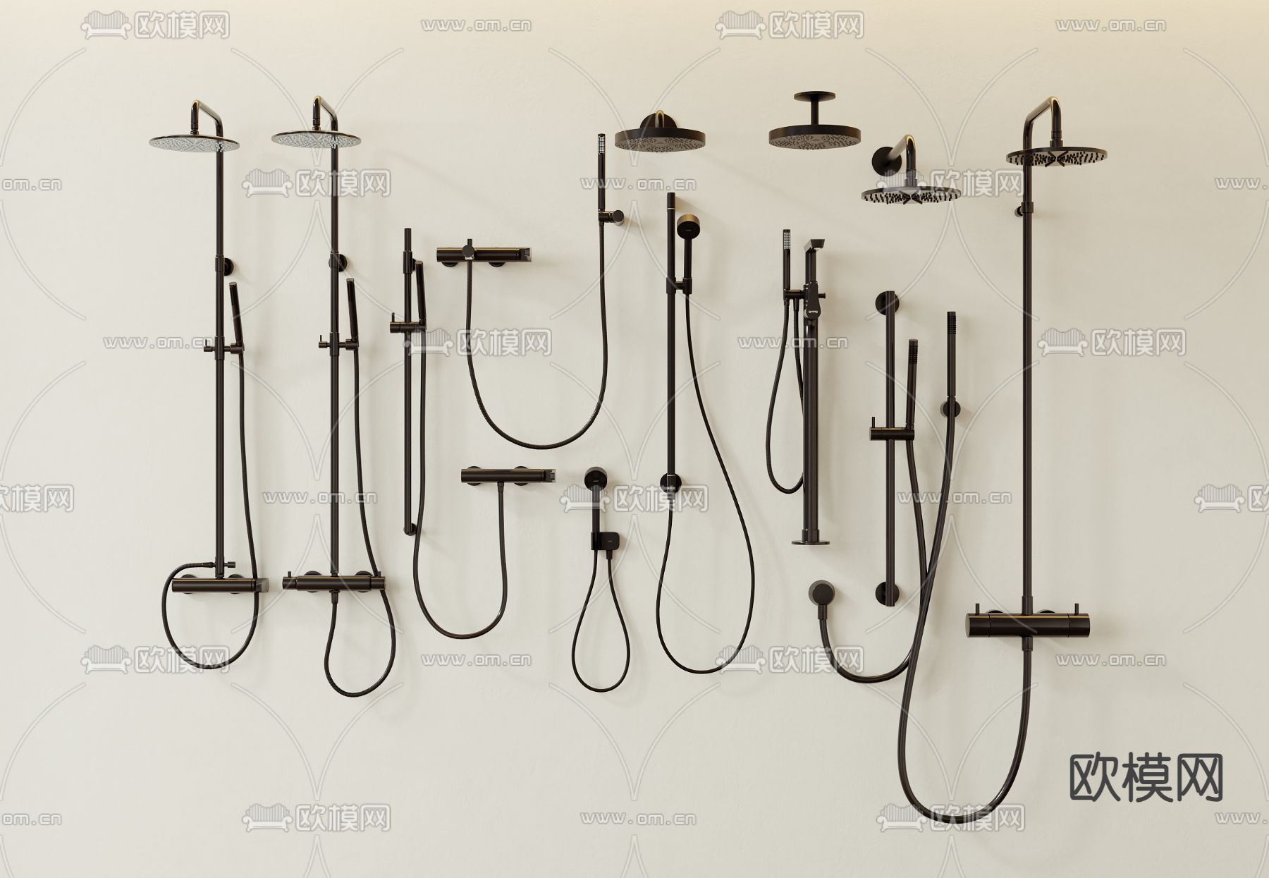 花洒 淋浴喷头su模型下载（渲染图1）