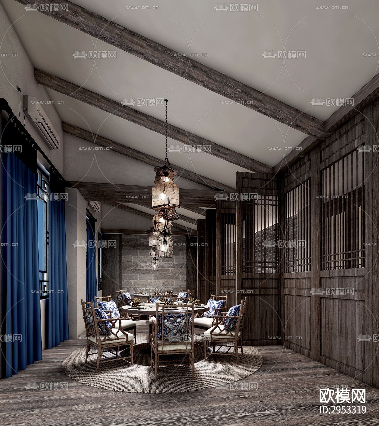 新中式温泉酒店效果图下载（渲染图3）