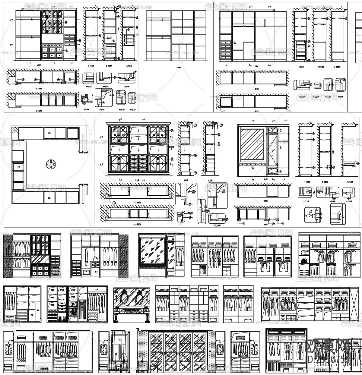 衣柜设计详图剖面大样图设计素材cad图库下载（渲染图6）