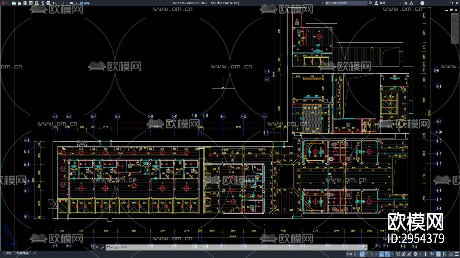 酒店客房 酒店空间布局 客房 标间 大床房 酒店cad施工图下载（渲染图3）