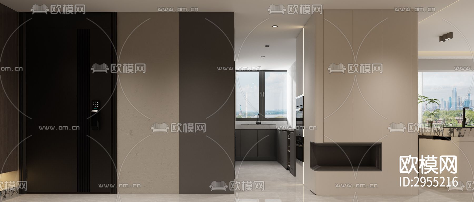 现代平层效果图下载（渲染图5）