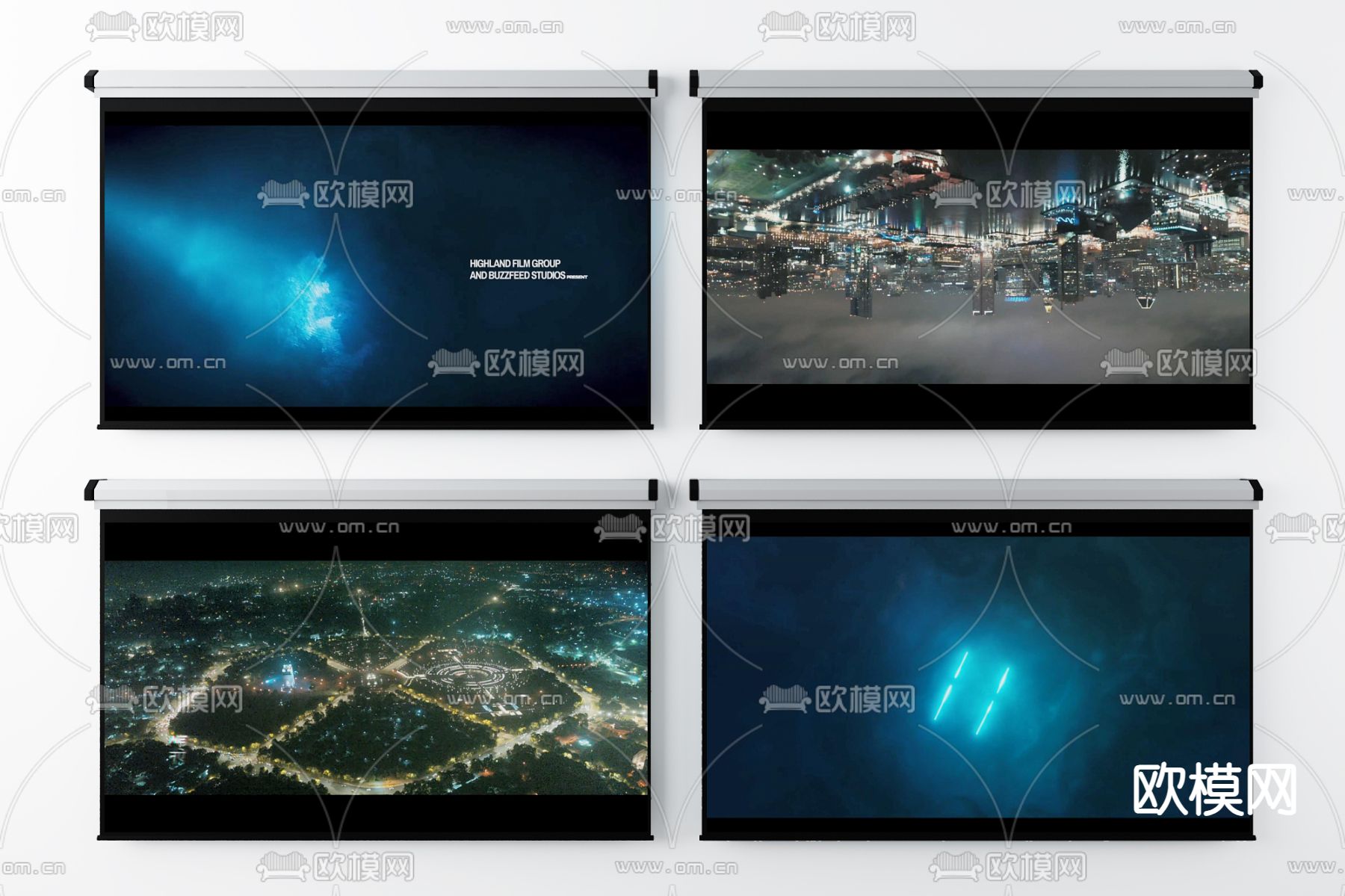 投影仪 投影幕布3d模型下载