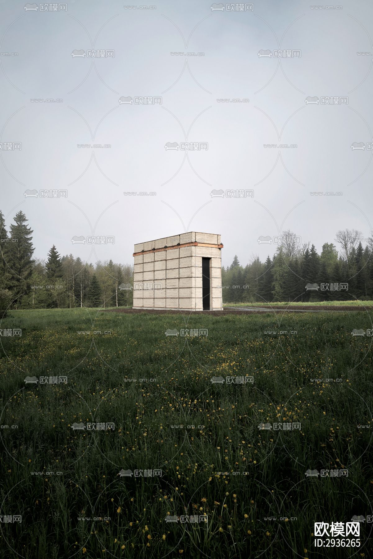 工业风美术博物馆效果图下载（渲染图5）