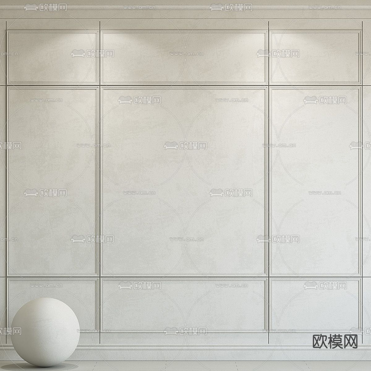 简欧墙饰板 护墙板su模型