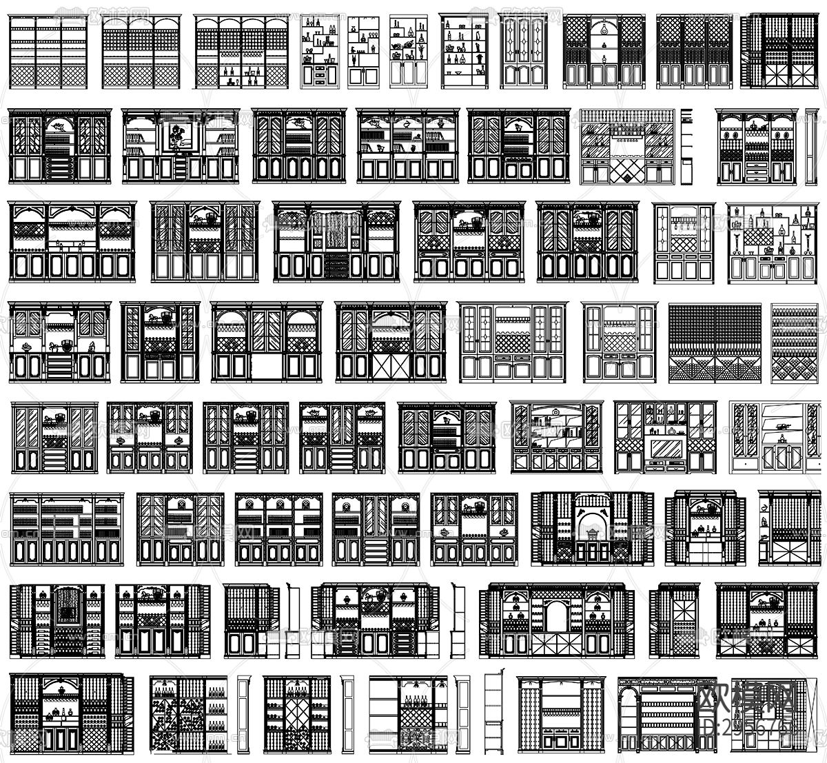 酒窖酒柜设计素材cad图库下载（渲染图3）